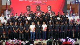 Persipura Jayapura telah menggelar acara launching tim untuk menghadapi musim kompetisi Championship 2025/2026 atau sebelumnya disebut Liga 2 pada Sabtu (23/8) di Hotel Horison Kotaraja, Jayapura. Foto: dok. Media Persipura.